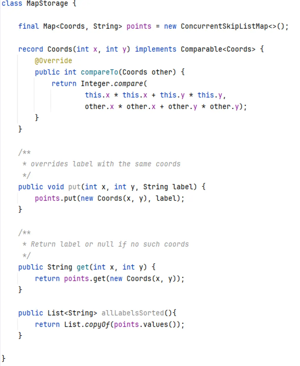 Exemplerary Code Screenshot